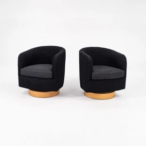 C. 2020 Milo Baughman Thayer Coffin Papa Roxy Swivel Lounge Chair Black 6x Avail - Picture 1 of 12