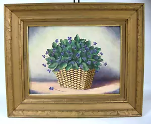 Dipinto a olio vintage fiori natura morta specchio HD 12x16 - Foto 1 di 21