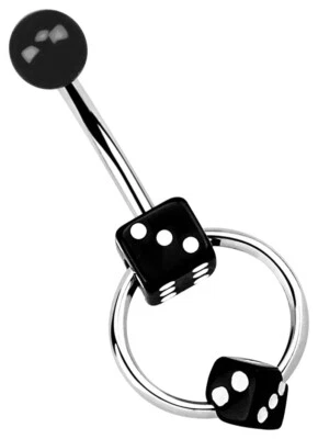 Intimo Piercing Ombelico Gioiello Banana Con Lochwürfel E Bcr Con Clip Dadi - Immagine 1 di 2