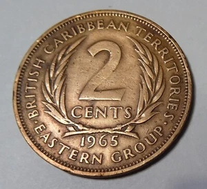 1965 British Eastern Group 2 cent coin - Bild 1 von 2