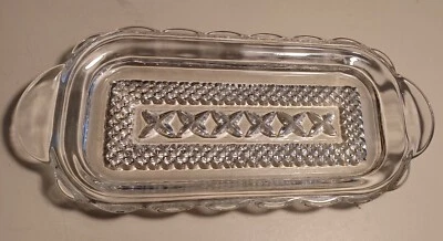 Plato de mantequilla vintage Anchor Hocking Wexford cuarto de libra EE. UU. **SOLO PARTE INFERIOR  Foto 1 de 4