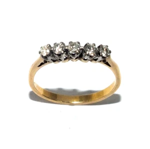 Damen 18 Karat Gelbgoldring Mit 0,40 Karat Diamanten, UK Größe P - Bild 1 von 7