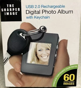 NIB The Sharpers Image Digital Photo Album with Keychain USB 2.0 Rechargeable. - Picture 1 of 3