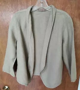 Cut Loose size S brown 100% linen open front draped jacket blazer lagenlook - Picture 1 of 5