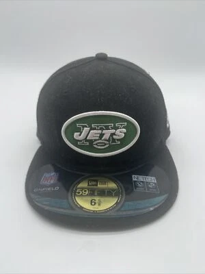 全新时代 59Fifty York Jets NFL 合身橄榄球棒球帽黑色 6 5/8 — 第 1/3 张图片
