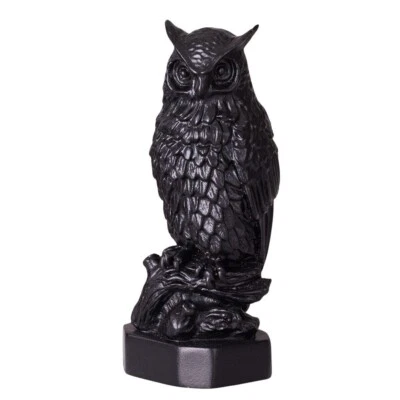 Decorative Stone Statue Figurine Sculpture Black Owl 10 cm - Image 1 of 4