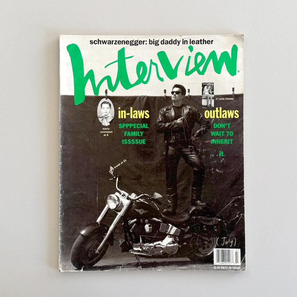 Interview July 1991 Arnold Schwarzenegger Leather Grateful Dead Drew Barrymore  - Image 1 of 4