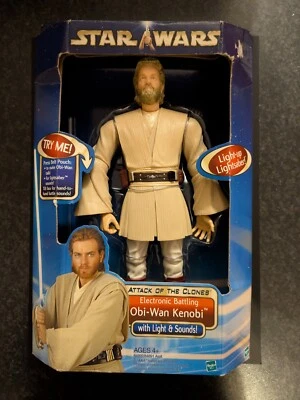STAR WARS Electronic Battling Obi-Wan Kenobi 12” Action Figure Attack Of Clones - Image 1 of 4
