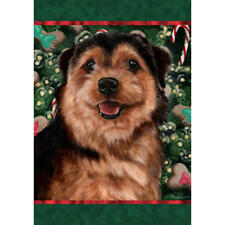 Norfolk Terrier Black & Tan Holiday Treats Flag