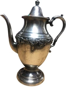 Silverplate ASCO epc Teapot Large 11 Inches Vintage Antique Baroque Victorian - Picture 1 of 7