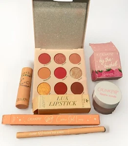 🍓Colourpop 9 Pan Eyeshadow Palette Strawberry Shake LIPSTICK SCRUB LINER Bundle - Picture 1 of 16