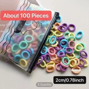 100 Pcs Women's Multicolor Ties for Thick Curly Hair No Metal Hair Elastic Band - Picture 1 of 3