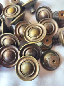 Antique Salvage Mushroom Brass Cabinet Pulls Lot 24 Pcs - Picture 1 of 10