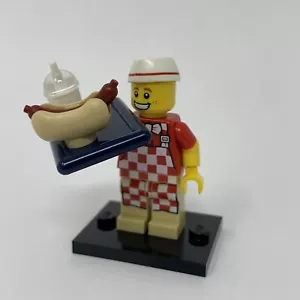 Lego Hot Dog Vendor Collectible Minifigure Series 17 CMF Complete w Tray & Shake - Picture 1 of 3