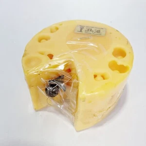Seltene Vintage handgefertigte Käse mit Maus gelbe Kerze neu 5 x 3" Star Lite - Bild 1 von 3