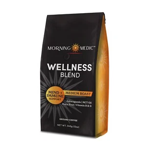Morning Medic Wellness Coffee with Ashwagandha MCT Oil Maca Root Vitamin B6 V... - Picture 1 of 6