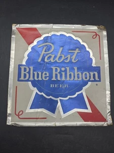 Early Pabst Pbr Beer Sign Cardboard Blue Ribbon Milwaukee Foil Original - Picture 1 of 8