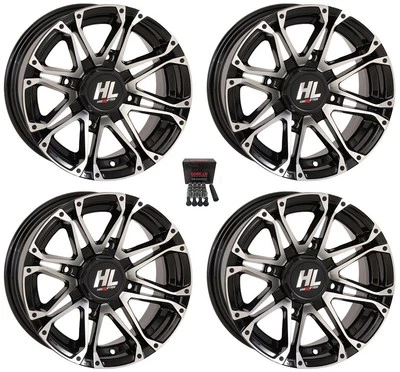 High Lifter HL3 12" Wheels Machined Yamaha Grizzly Rhino (4) - Imagem 1 de 3