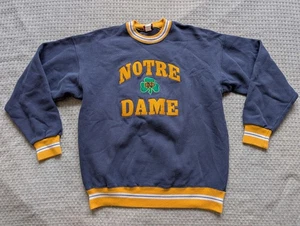 Notre Dame Sweater Mens Blue Gold NCAA Football Legends Athletic USA Made - Picture 1 of 12