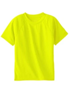 Boys' Short Sleeve UPF 50+ Rashguard Swim Shirt, Solid Yellow, Small (8) - Picture 1 of 4