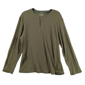 Tommy Bahama Men's Olive Green Long Sleeve Waffle Knit Dexter Kill Shirt - Picture 1 of 7