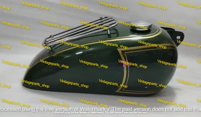 Ajuste para Triumph Trophy TR5 500cc tanque de gasolina de acero pintado verde modelo 1949 Foto 1 de 4