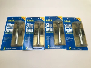 4 Vintage Schick Slim Twin Plus Rasierer Rasiersystem & Doppelklingenkassetten NOS - Bild 1 von 1
