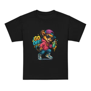 “Go Off!” Graffiti Lion Cub Kids T-Shirt - Picture 1 of 10