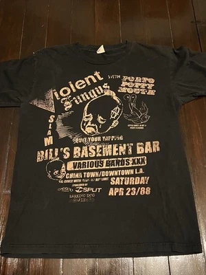 Camiseta Vintage Split Violent Fungus Concert Bill's Basement Bar 1988 Camiseta Y2K - Imagem 1 de 4