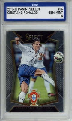 2015-16 PANINI SELECT #36 CRISTIANO RONALDO TCGS GEM MINT 10 - Image 1 of 2