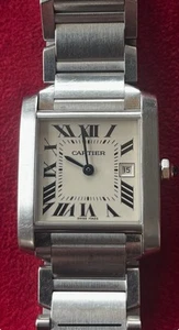 100% Authentic Cartier Tank Francaise MM Case 32x27 Date & Stainless Bracelet - Picture 1 of 18