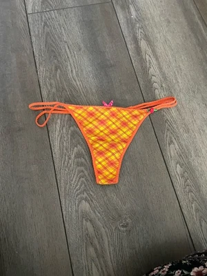 Pink Pout vintage Victoria’s secret thong Double Strap Plaid Size L - Image 1 of 3