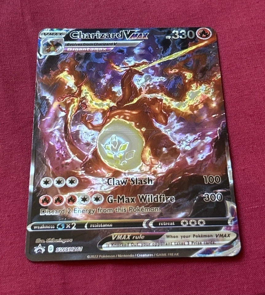 Charizard VMAX Holographic Shiny Card Iridescent Custom Holo Card - Image 1 of 4
