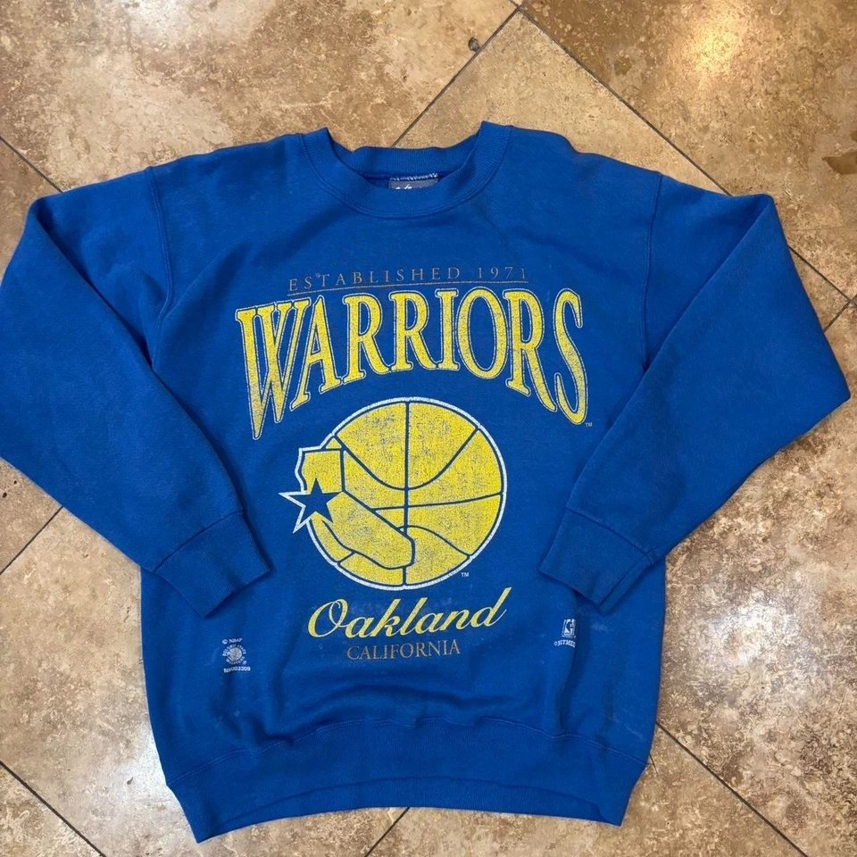 Sudadera cuello redondo color real del equipo de baloncesto Golden State Warriors VK04083 Foto 1 de 1