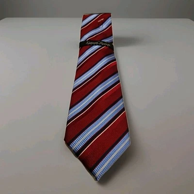 🇺🇲 Nueva Corbata Kenneth Roberts Platino 100% Seda 60" Rojo Blanco Azul Rayas EE. UU. Foto 1 de 4