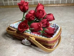 LONGABERGER 2010 CC Miniature Rose May Series Basket Combo w/Flowers - Picture 1 of 4