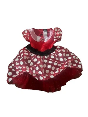 DISNEY PRINCESS MINNIE MOUSE Polka Dot SPARKLY Tulle COSTUME DRESS Girl 3T-4T - Image 1 of 4