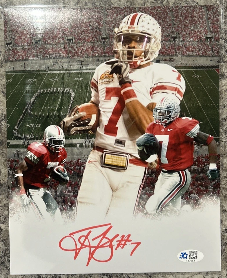 Foto firmada por TED GINN JR de 8x10 certificado de autenticidad del estado de Ohio testigo autografiada NCAA Foto 1 de 3