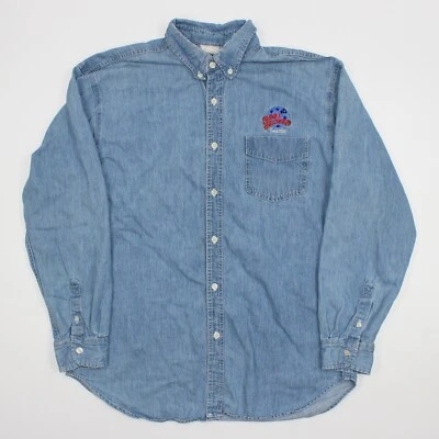 Винтажная мужская джинсовая рубашка Planet Hollywood Seattle на пуговицах размер XL сделано в США - Изображение 1 из 4