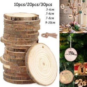 10pcs 20pcs 30pcs Piccolo Legno Ciocco Fetta 3-10 CM Disco Fai da Te Arte Nozze - Foto 1 di 23