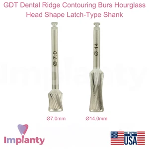 GDT Dental Ridge Contouring Burs Clessidra Forma Testa Fusto Tipo Chiusura - Foto 1 di 7