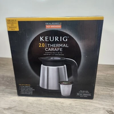 KEURIG 2.0 JARRA TÉRMICA ACERO INOXIDABLE CAJA ABIERTA 30oz TAZA CAFÉ ESPRESSO Foto 1 de 4