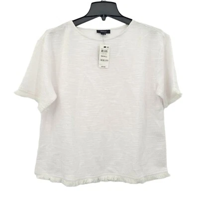 Top Alfani para mujer con flecos blanco pequeño Foto 1 de 4