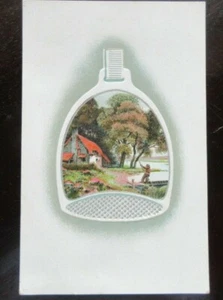 Vintage AMERICAN PUB POST CARD MAN ROWING Boat WISHBONE - THATCHED ROOF COTTAGE - Picture 1 of 3