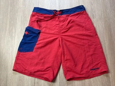 Bañador corto Patagonia para hombre talla 29 rojo azul nailon playa vacaciones Foto 1 de 4