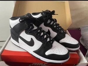 Size UK 10.5 - Nike Dunk High Black White - Picture 1 of 6