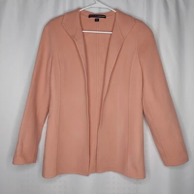 Chaqueta de Lana Linda Allard Ellen Tracy Para Mujer 4 Rosa Cuello de Lana Abierta Manga Larga Foto 1 de 4