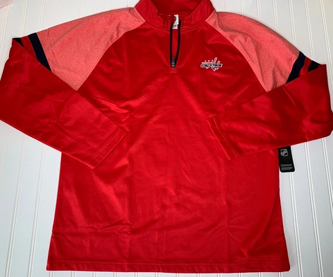 NHL Washington Capitals 1/4 Zip Pullover Sweater Jacket Men's Large NEW Cover