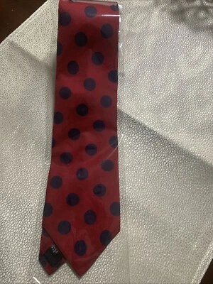 Галстук галстук Van Heusen 417 в горошек красный с синими точками шелк - Изображение 1 из 4