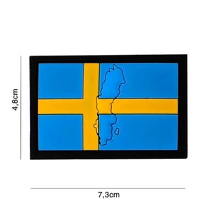 3D-PVC-Aufnäher  Schweden mit kontur   B ca 4,8 x  7,3 cm  mit  klett und gegens - Picture 1 of 1
